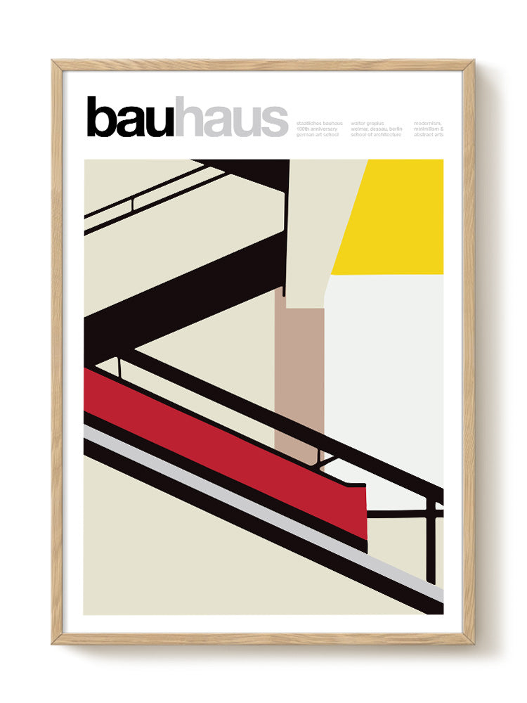The Bauhaus Stairs exhibition Poster - Walter Gropius 1919 | PSTR