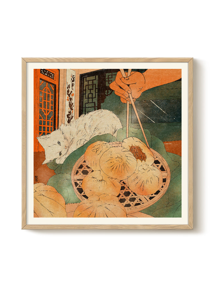 BTS  ファインアート　スクリーンプリント Enikő Eged - Bodega Cat Dumpling | PSTR studio