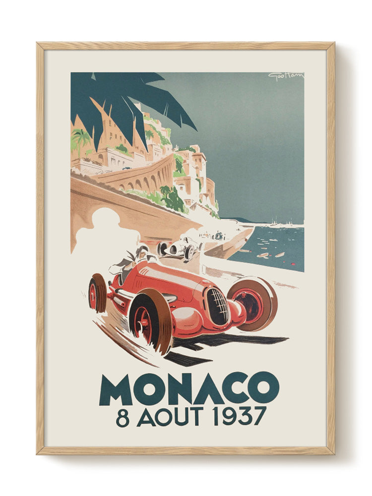 Grand Prix Monaco - 1937 - Classic Cars poster - Graphic Art print