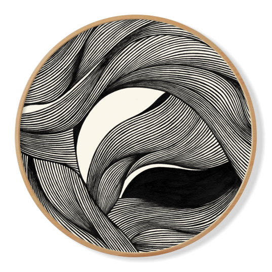 Astrid - Ink Lines | Framed Circle Art