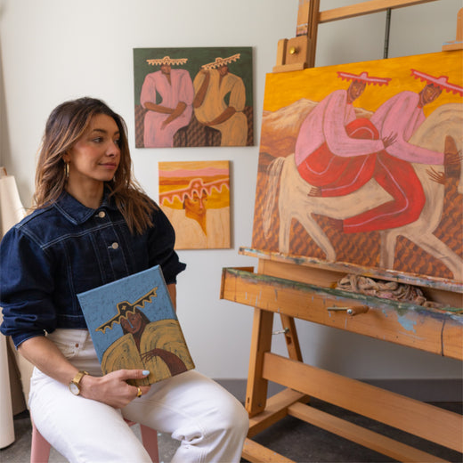 Camille Jouarre figurative art print featuring expressive brushwork and layered acrylic tones, exclusively at PSTR studio