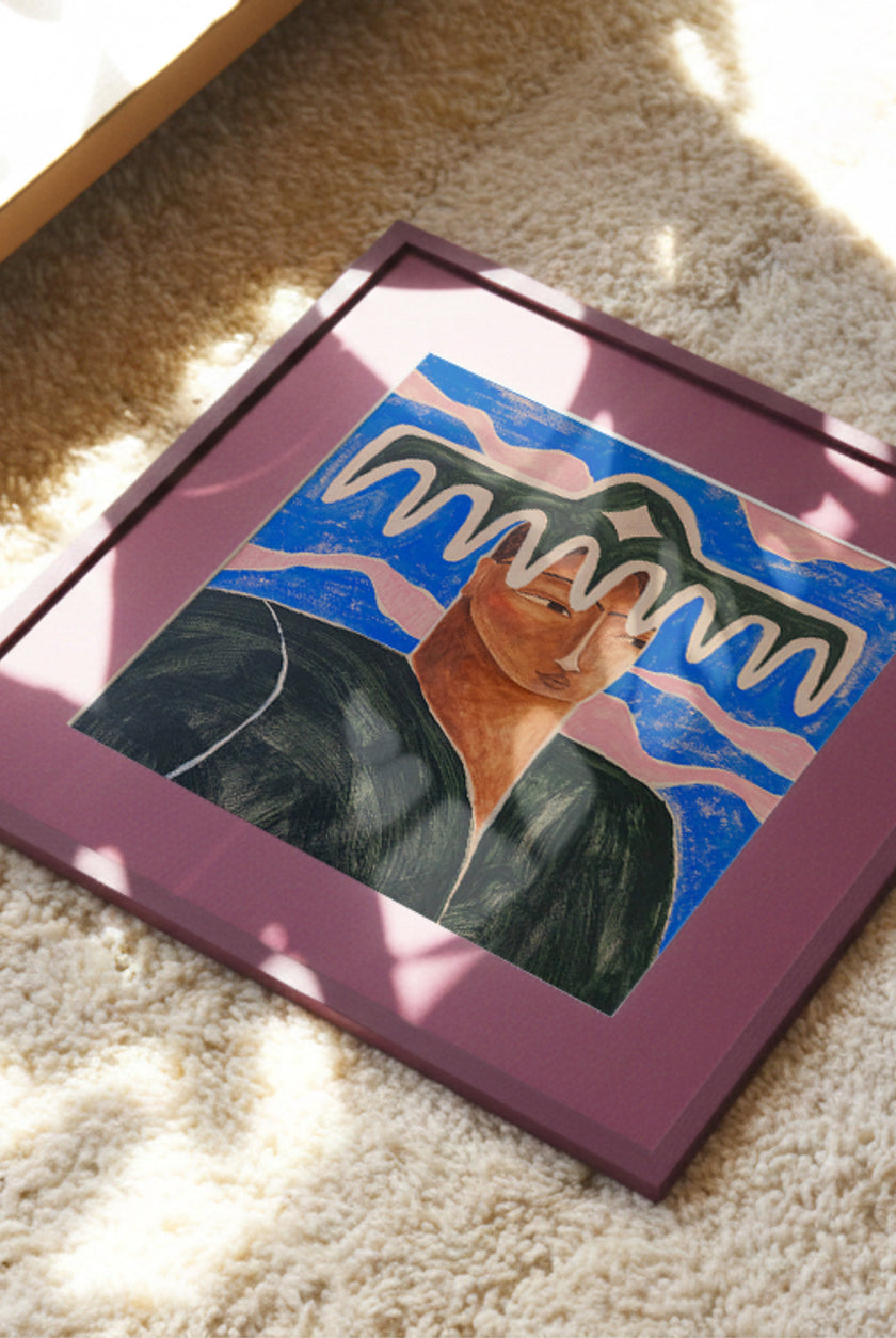 Burgundy Wood Frame