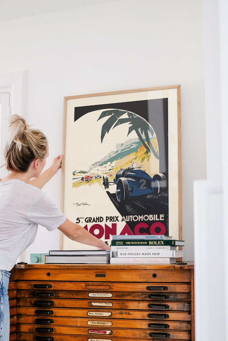 Grand Prix Monaco - 1933- Classic Cars poster - Graphic Art print