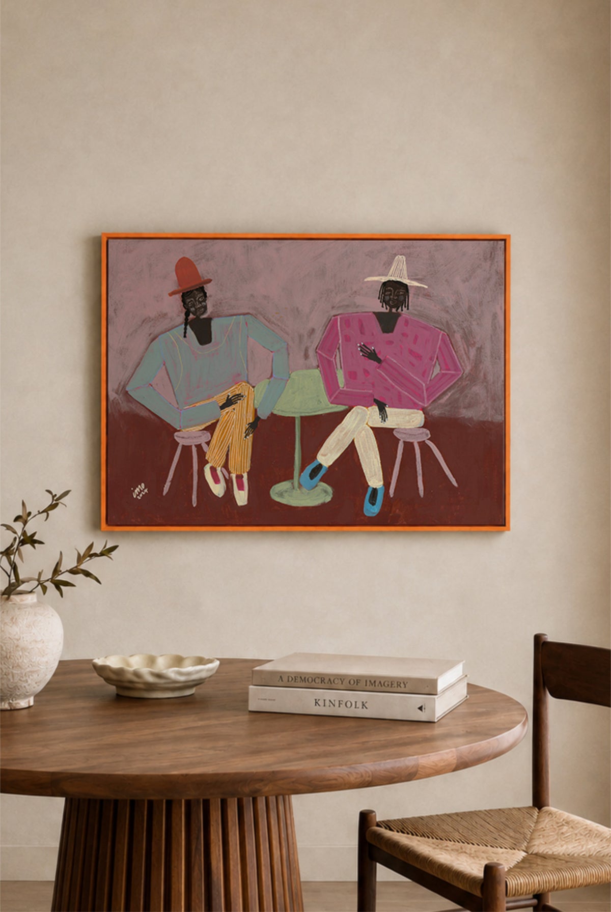 Orange Wood Canvas