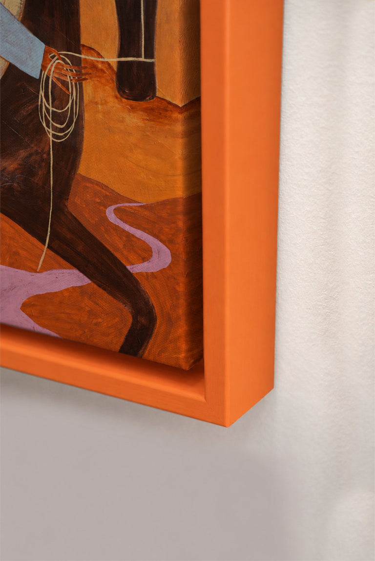 Orange Wood Canvas