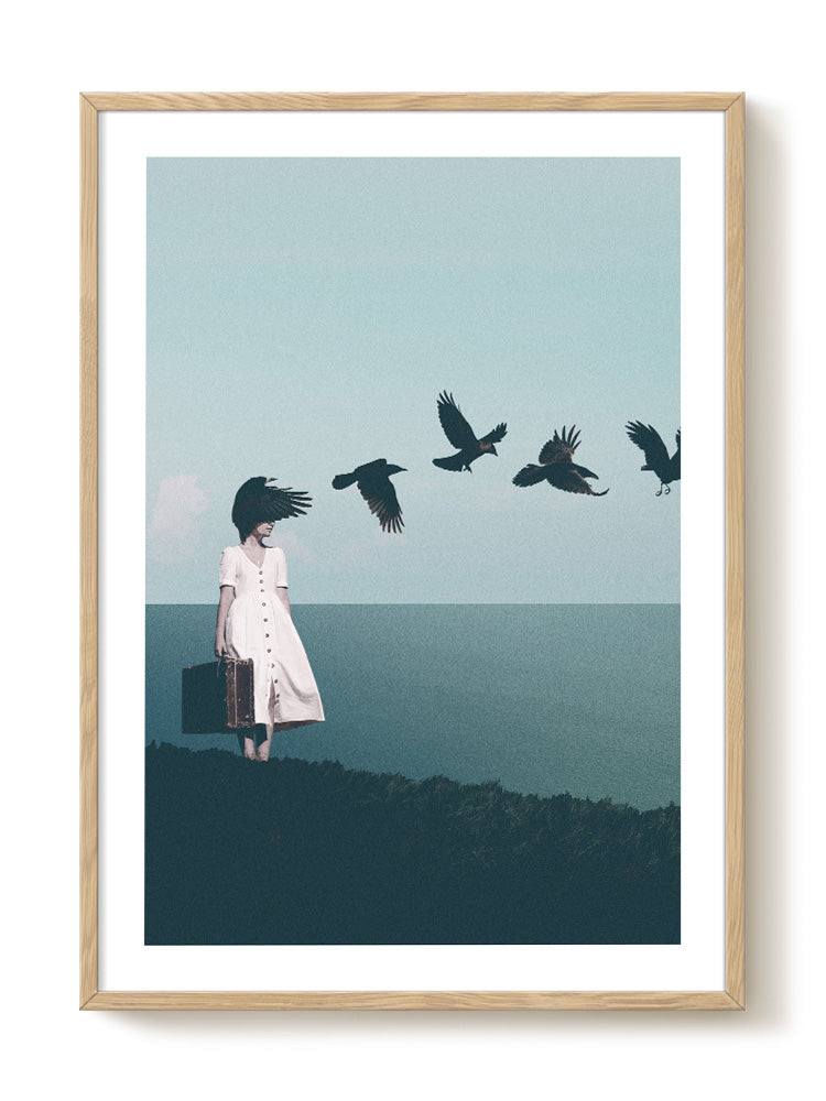 Maarten Léon - Starting to forget your face 50cm x 70cm - white frame