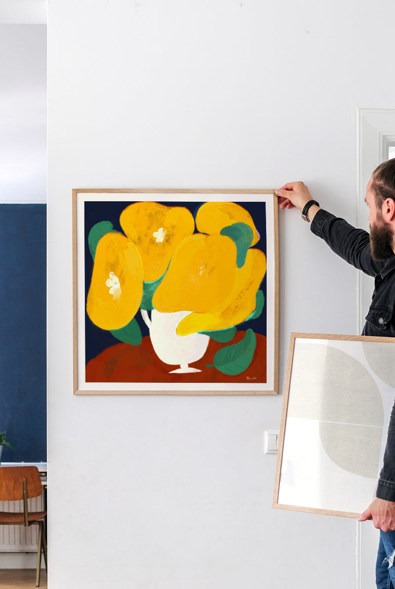 【MAR】MURRAL トップスframed flower October Cosmos and Marigold Framed Art Print | Kirklands Home