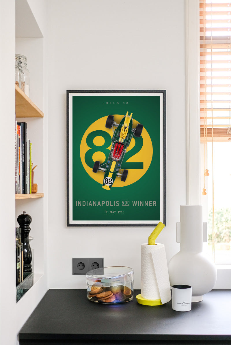 額装品/Le Studio 1/クリスチャン コワニー/ポスター/インテリア Classic Lotus - Indianapolis - 1965 - Classic Cars poster