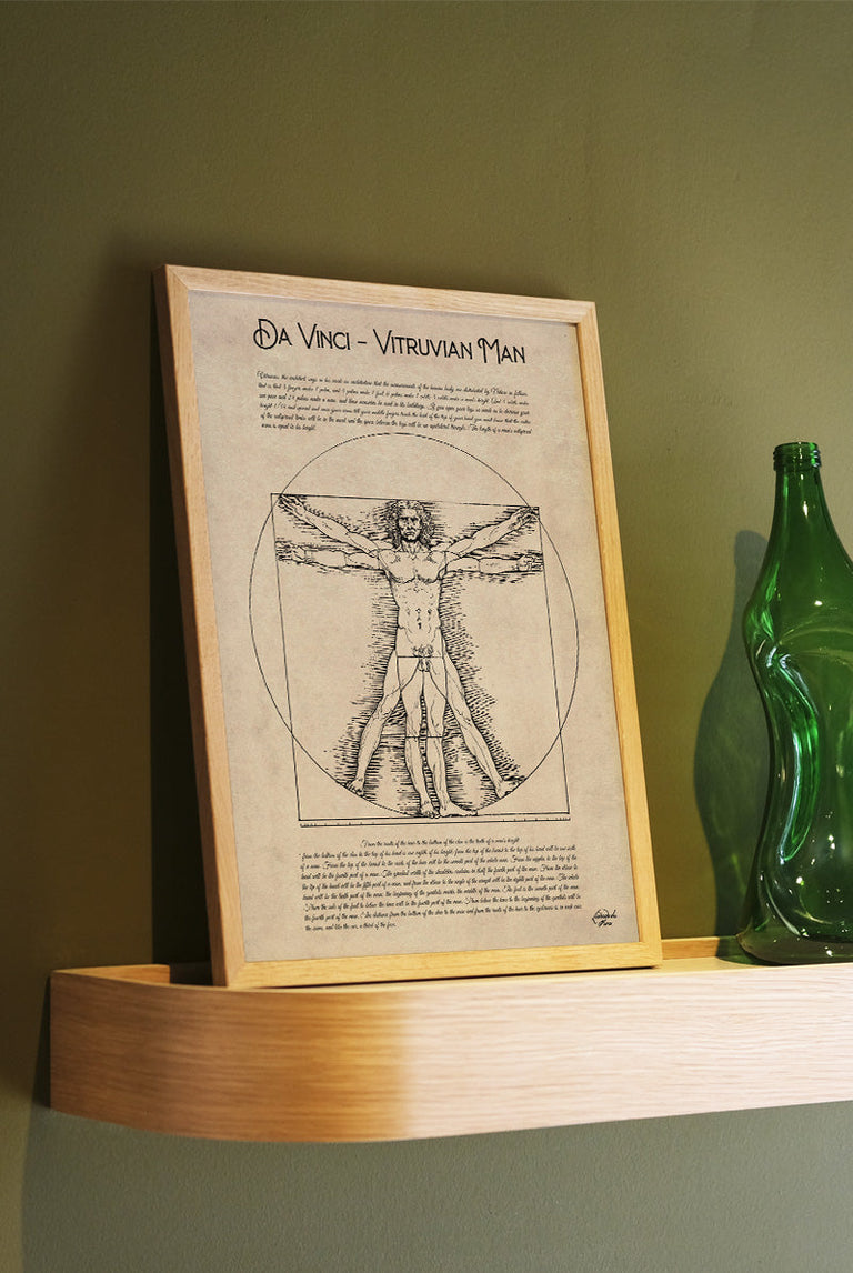 Homme De Vitruve Vitruvian Man Framed Giclée Print Homme De Vitruve Vitruvian Man Framed Giclée Print