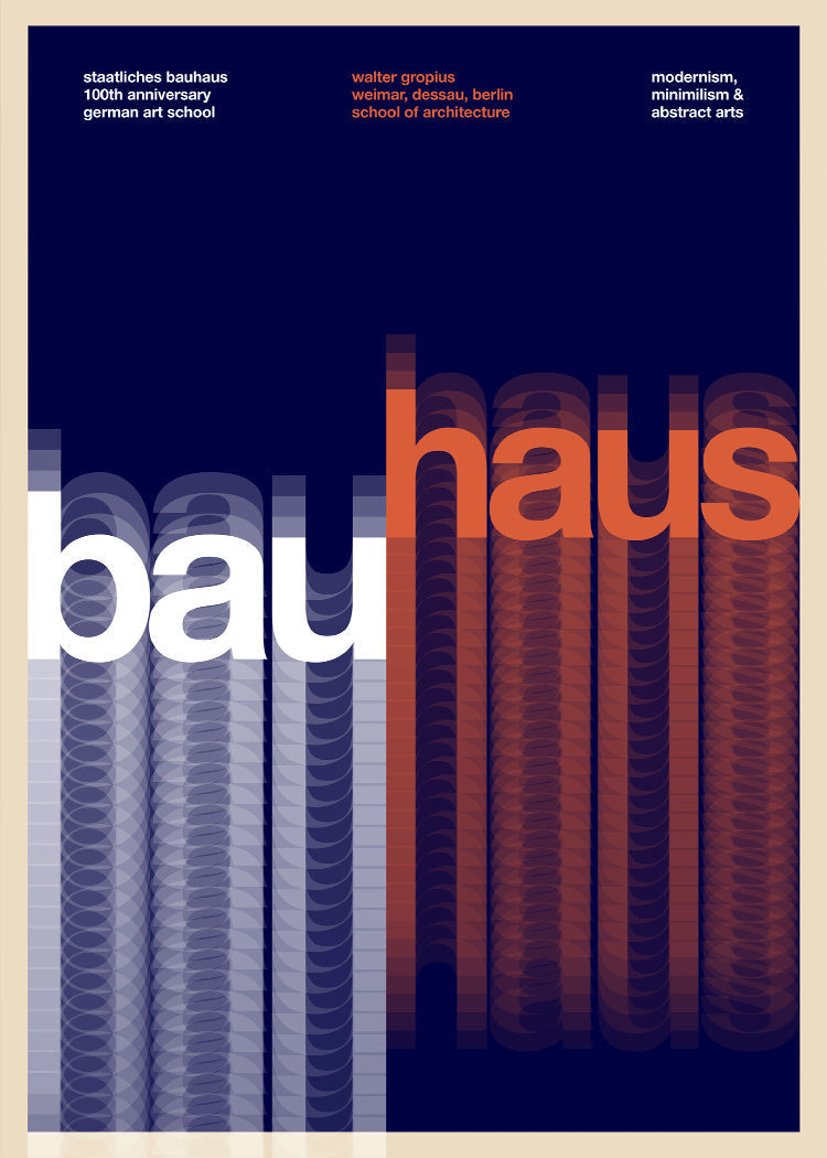 【A1特大版】BAUHAUS インテリアポスター プレミアム印刷 ・特別仕様版 Bauhaus exhibition Poster- Walter Gropius 1919 | PSTR studio