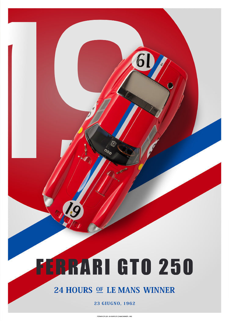 Classic Ferrari GTO 250 - Classic Cars poster - Graphic Art print