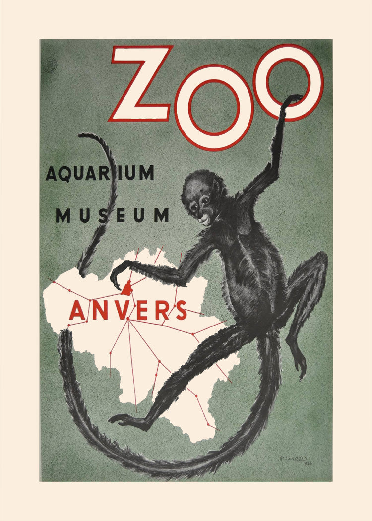 Vintage Zoo - Anvers poster - Vintage Art Posters - art print