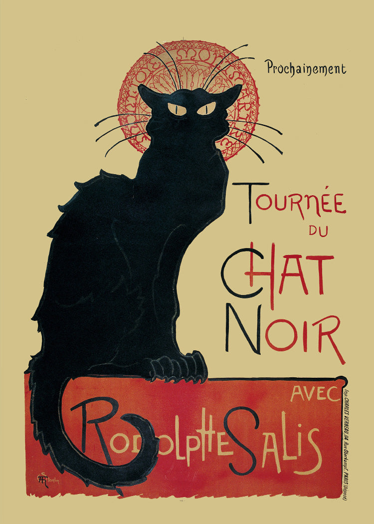 PSTR studio アートポスター 50×70cm Black Cat Chat Noir - Black Cat - Museum of Natural History - Vintage Art