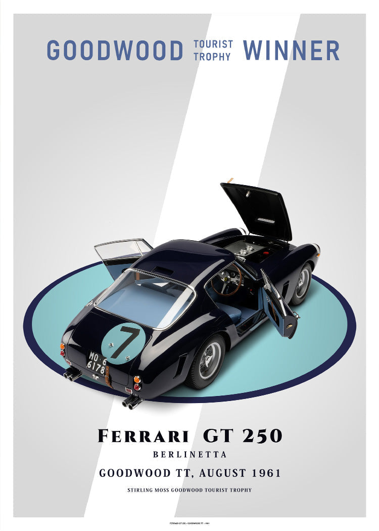 Classic Ferrari GT 250 - Classic Cars poster - Graphic Art print
