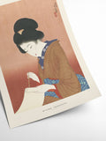 Mizuno toshikata - A woman writing